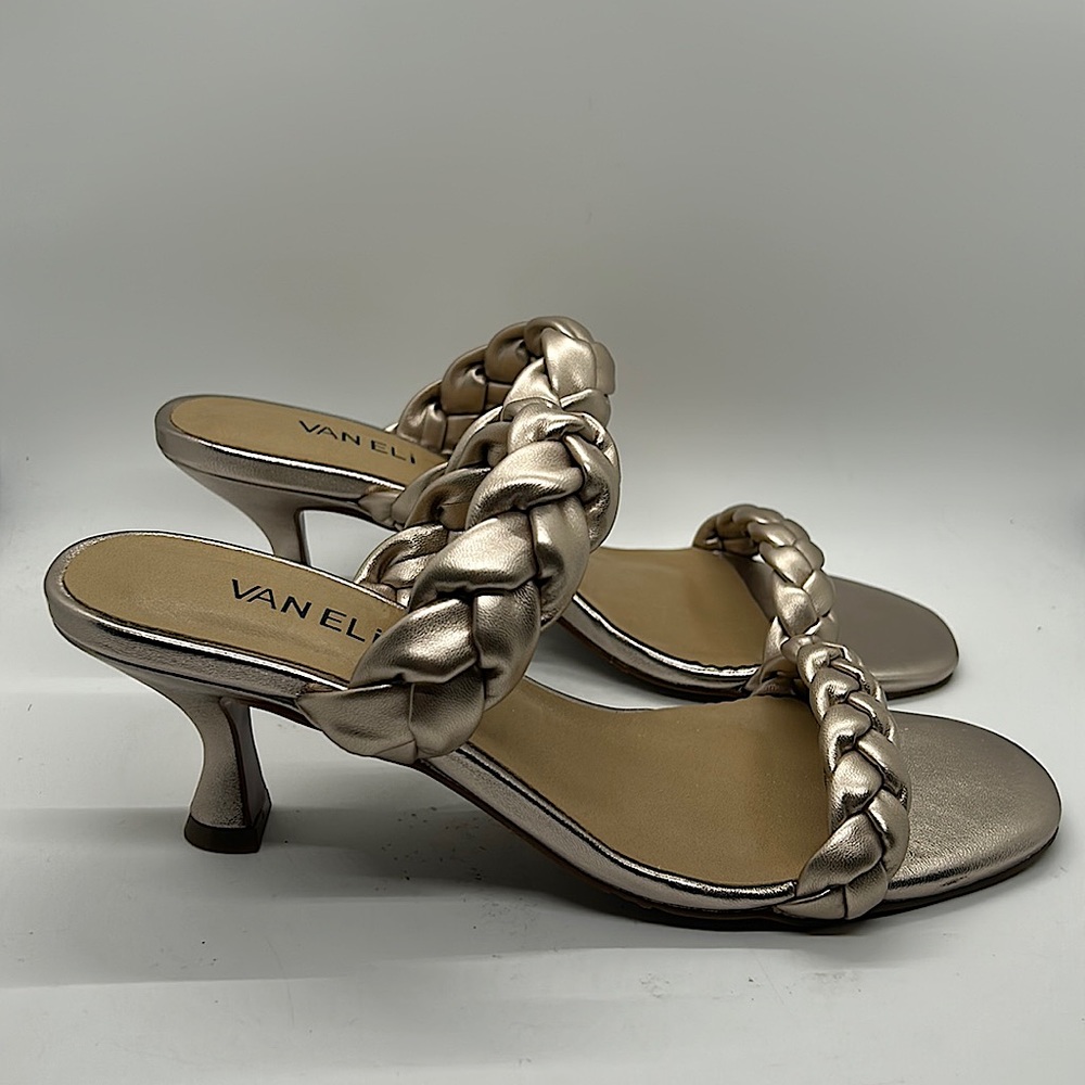Vaneli NIB Shell Super Mercury Braided Open Toe Heels Sandals Shoes **Size 9.5** - Picture 3 of 8